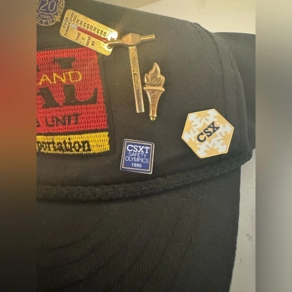 Vintage Lot of 13 Railroad CSX C&O Train Crossing Pin Hat Safety Lapel Pins Hat